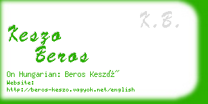 keszo beros business card